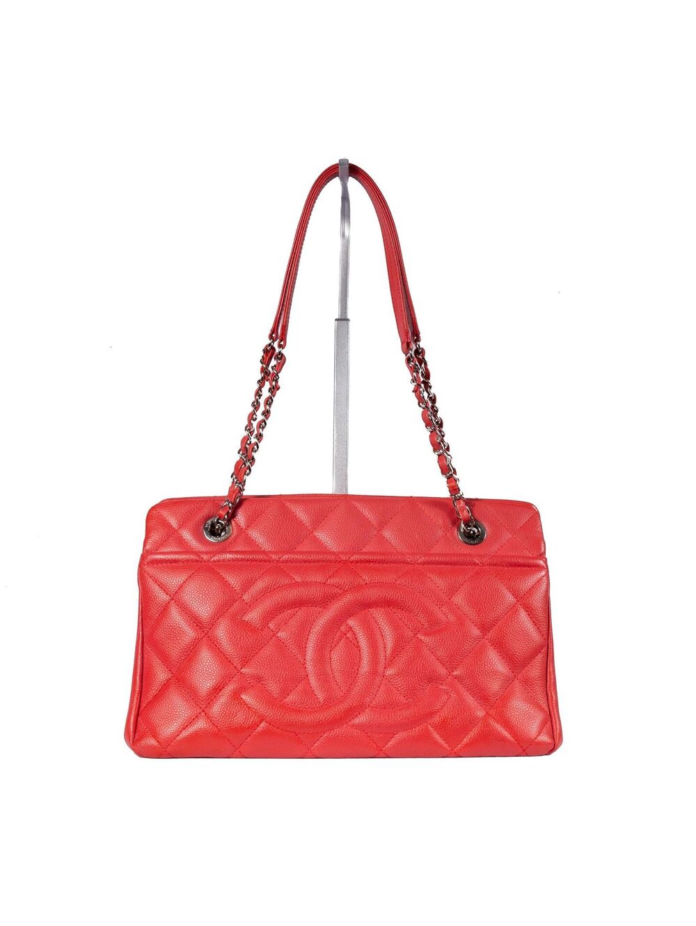 Coral/Red Chanel GST Grand Shopping Tote
